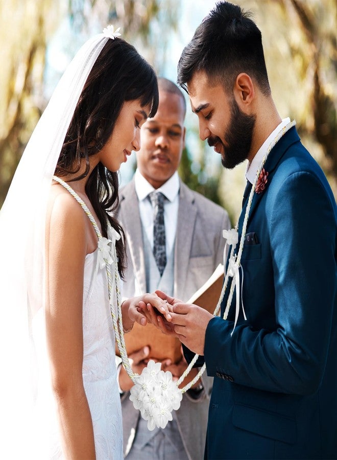 حبل زفاف Wowangce، حبل زفاف لحفل الزفاف، حبل لازو لحفل الزفاف، حبل زفاف كاثوليكي، حبل مزين بزهرة القرنفل من الذهب الأبيض، حبل لازو تقليدي لحفل الزفاف، لازو دي بودا، هدية للعروس من المكسيك - Image 4